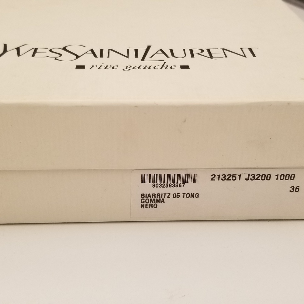 NEW Black Yves Saint LaurentThong Flip Flops YSL - Picture 7 of 8